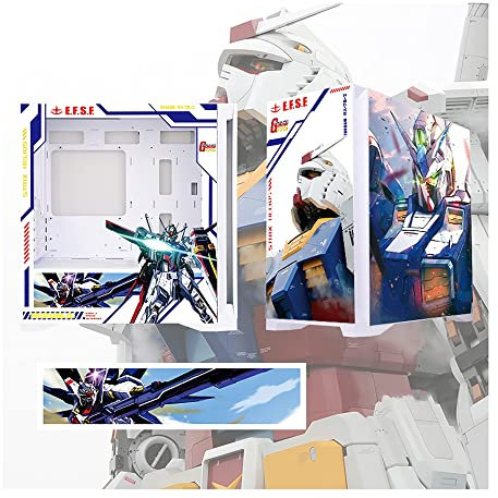 GOMOSU Boitier ATX Boîtier De Jeu, Boîtier De Jeu PC Mi-Tour E-ATX/ATX/M-ATX/ITX - Port I/O USB 3.0 Avant - Verre Trempé Push-Pull - Ensemble D'apparence De Châssis Unique