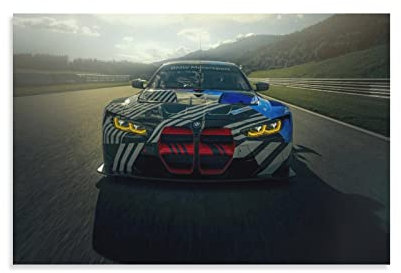 ZONDER Sportauto-Poster für BMW G82 M4 GT3 Hyper Car Racing Car SupercarPoster Dekorative Malerei Leinwand Wand und Kunstbild Druck Moderne Familie Schlafzimmer Dekor 30 x 45 cm