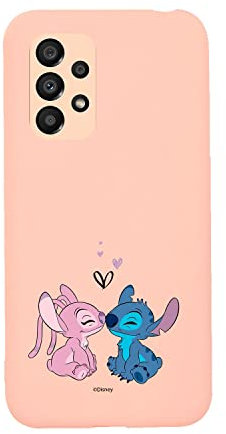 Schutzhülle für Samsung Galaxy A33 5G Offizielle Lilo & Stitch Kuss Flüssigsilikon Rosa zum Schutz Ihres Handys. Wählen Sie die Art der Hülle, die Sie am besten mögen, mit offizieller Disney-Lizenz