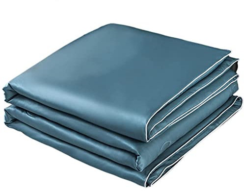 MRBRON Sommer-Steppdecke Waschbare Microfaser Eisseide Summer Air Conditioning Comforter Quilt Leichte und atmungsaktive Decke (Blau,150x200cm)