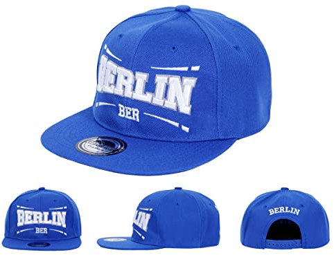 Alsino Berlin Snapback Basecap Baseball Mütze Käppi Cap Cappy Schirmmütze - Flacher Schirm,Berlin