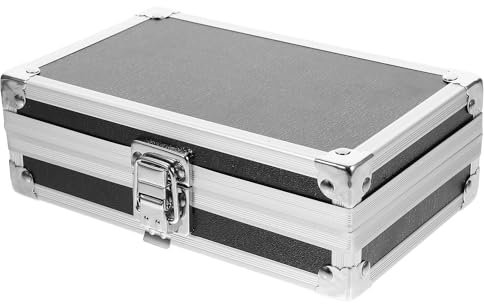 Multipurpose Tool Mini Aluminum Case, 4.2inch Metal Briefcase with Lock, Hard Aluminum Carrying Case for Men, Universal Portable Tool Case for Laptop/Cosmetic/Instrument/DJ, Black