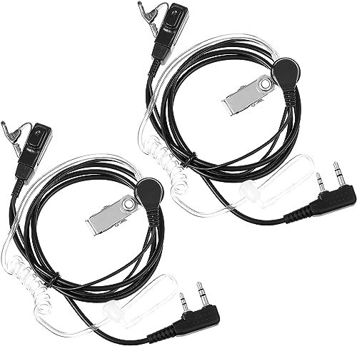 Auriculares de Radio Bidirectional de 2 Pines Baofeng Auricular de Radio Auriculares con Microfono PTde 2 Planes para Kenwood Puxing Baofeng UV-5R UV-5RA 888S Walkie Talkie de Radio,2X