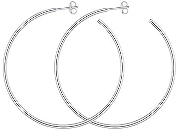 FOCALOOK Runde Große Ohrringe Kreolen Ohrstecker Edelstahl Damen Hängeohrringe Größe 60MM Statement Ohrringe Runde Hängend Earrings Piercing Ohr Große Ohrringe Modeschmuck