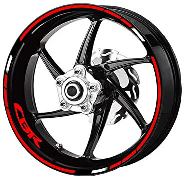 HIMNIL Motorrad-Felgen-Aufkleber, Dekorative Nabe, Wasserdicht, Reflektierender Aufkleber Für CBR RR-Serie 250 300r 400 600 650 1000 1100 Felgenaufkleber(Color:1)