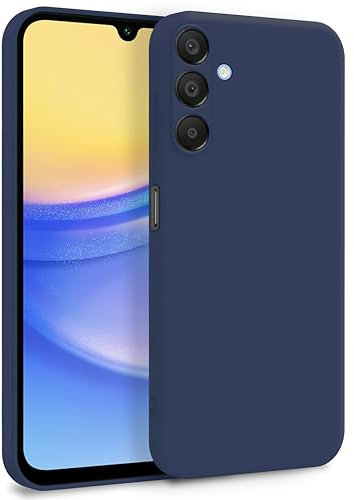 MyGadget Coque pour Samsung Galaxy A15 5G - Case Silicone Souple & Soft Doublure Microfibre - Cover TPU Protection Extra Fine & Légère Bleu Foncé