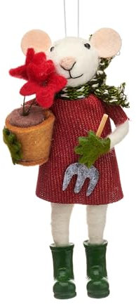 Sass and Belle Christmas tree decoration mouse made of felt