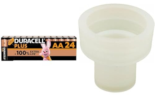 Duracell Plus AA Batteries (24 Pack) - Alkaline 1.5V - Up To 100% Extra Life - Reliability For Everyday Devices - 0% Plastic Packaging - LR6 MN1500 & Instanta TP1001/L Seat Cup Washer For Tap