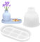 AMJKEJI Silikonformen Vase, Gießform Vase Silikon Epoxy Resin Moulds Vase Formen zur DIY Herstellung von Stifthaltern, Vasen mit ovalem Tablett (Vase + Ständer)