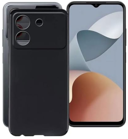Wigento Für ZTE Blade A54 Silikoncase TPU Schutz Schwarz Handy Tasche Hülle Cover Etuis Zubehör Neu
