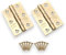Infinity Decor Heavy Duty 75mm (3Inch) Steel Ball Bearing Butt Hinges Pair - CE7 Fire Rated Electro Brass Wooden Door Hinges for Internal External Use