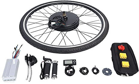 Areao 500W/800W/1000W E-Bike Umrüstsatz, 28 Zoll E-Bike Vorderrad Umrüstsatz, 36V/48V E-Bike Umrüstsatz (36V 500W LCD-Fahrrad-Vorderradsatz)
