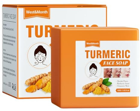 Kurkuma-Aufhellungsseife Kurkuma-Seife,dunkle Flecken,Hyperpigmentierung,glatte Haut,Handgemachtes Bio Kurkuma Peeling Seifenstück,Für Gesicht Und Körper,Seife Für Dunkle Flecken,Glatte Haut