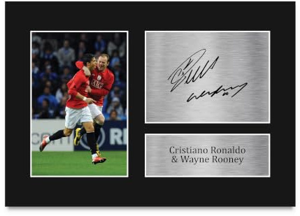HWC Trading A4 Cristiano Ronaldo & Wayne Rooney Geschenke Gedrucktes Signiertes Autogramm Foto für Fußball Anhänger and Fans - A4