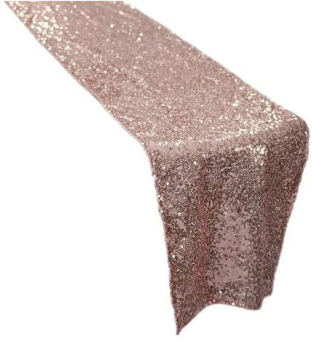 ZGXNYI Chemin De Table Mariage Chemins de Table de Paillettes for la Maison d'hôtel de Partie de Festival de Banquet de décoration de Mariage Chemin De Table DéCoratif(Rose Gold,30x120cm)