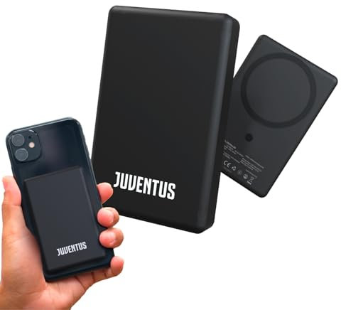 Juventus Power Bank MagSafe Wireless, Magnetico e con filo (5000 mAh)