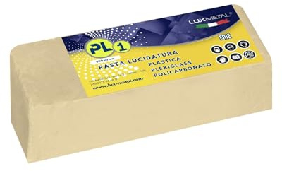 Lux Metal - Schleifpaste für Kunststoff, 600 g, feine Politur, transparent, Politur, Kunststoff, Polycarbonat, Entfernen von Kratzern, Kunststoff, Schleifpaste, Polierpaste