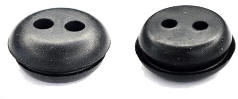 cyclingcolors 2x Passe cloison universel pour durite passage Ø5mm en caoutchouc noir Gaine Câble Tuyau Flexible Tondeuse Tracteur Débroussailleuse Bouchon Carburant, Ø21.5mm 2 trous