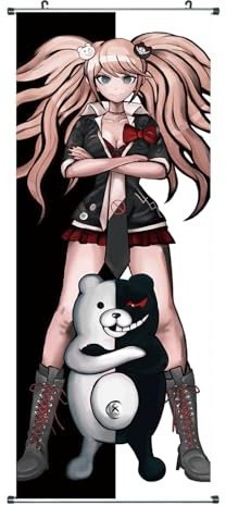 CosplayStudio Großes Danganronpa Rollbild | Kakemono aus Stoff | Poster 100x40cm | Motiv: Junko & Monokuma