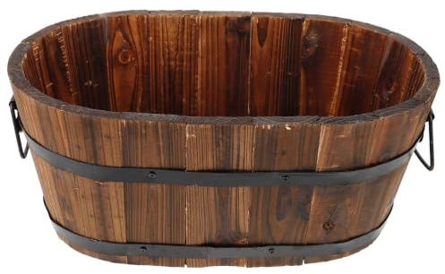 IWOWHERO Pflanzkübel Aus Holz Klein Fass-blumentopf Pflanzbehälter Für Gemüse Gartenbedarf Pflanzgefäße Wiederverwendbar Für Innen Und Außengärten