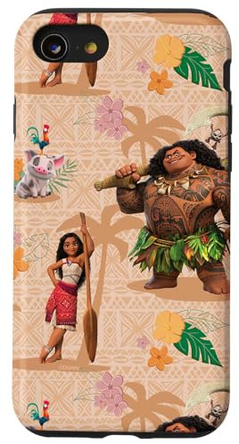 Disney Vaiana 2 Vaiana Maui Kotu Heihei and Pua Pattern Hülle für iPhone SE (2020) / 7 / 8