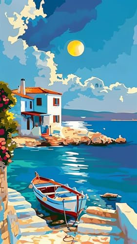 ARTGOTO Peinture par Numero Adulte Grand Format,40x70cm Peinture par Numéro Adulte Paysage Mer A,Paint by Numbers for Adults pour Décoration Murale(Sans Cadre)