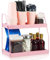 Colingmill Arbeitsplatten-Kaffeestation-Organizer, 2-stöckiges rosa Holzregal für Kaffeebar-Zubehör, Gewürzaufbewahrung für Küche, Bad, Büro