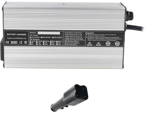 CHENWY 12V 10A/24V 7A/36V 5A/48V 4A/60V 3A/72V 2.5A Golf Cart Battery Charger,240W Lead Acid Battery Charger,for Battery Packs,Power Tools, Electric Cars,Golf Carts Etc with Plug(Plug S,36V 5A)