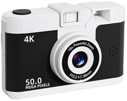 4K HD 1080P Kamera Autofokus Vlogging Kamera 16X Zoom Fotokamera, 2,4 IPS Bildschirm Digitalkamera, Camcorder-Kamera Videokamera für Erwachsene Kinder (Schwarz)