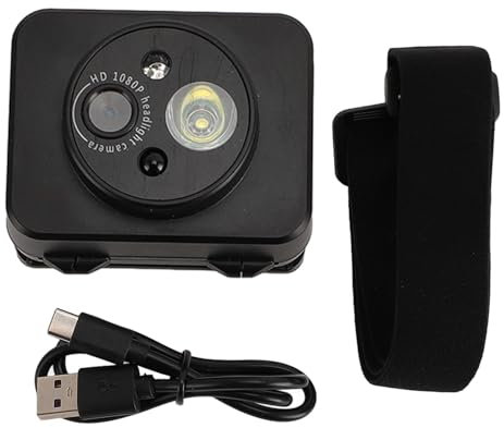 MENDUNER Kopfmontierte Kamera, 1080p HD 45 ° Verstellbares Headset Action Camcorder mit LED Nacht, Scheinwerfer Wearable Body Videokamera für Nacht Im Freien Sportarten