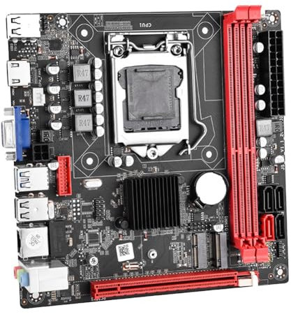 Qussedser B75A Carte Mère de Bureau LGA1155 2XDDR3 Emplacements Jusqu'à 16G PCI-E16X SATA3.0 USB3.0 100M Ethernet B75A Carte Mère Installation Facile