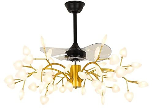 GAOJUNAN Moderno Creativo Ventilador de Techo Ventilador De Techo con Luz En Forma De Corazón con Control Remoto (Sin Bombilla), Faros Tipo Rama 45 6 Velocidades De Viento Y Reversible Comedor Luz