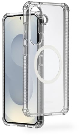 Hama Magnetische Handyhülle Extreme Protect für Samsung Galaxy S25 (Bumper D3O-lizenziert, Qi2 kompatibel, mit Magnet, durchsichtige Hülle mit Anti Gelbstich, Case für induktives Laden) transparent