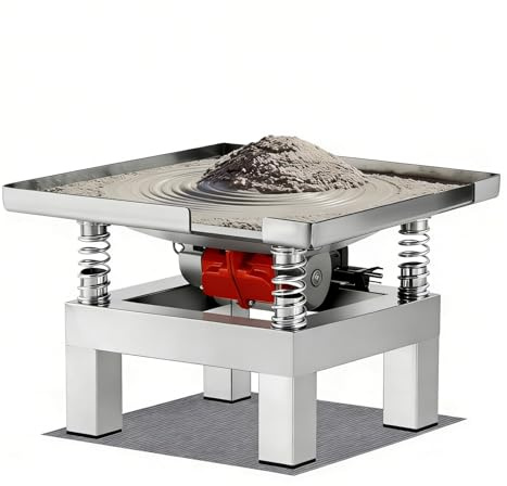 YUCHENGTECH 35cm x 35cm Concrete Vibrating Table 10KG Load Capacity | Stainless Steel Mini Vibration Table 3000-3600 Times/Min Vibrating Test Bench For Concrete Compaction Air Bubble Elimination