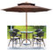 Sombrilla Terraza Exterior, Parasol Excentrico Diámetro a 270 cm Doble Capa, Protección Solar UV50+,Manivela, Patio, Jardín, Terraza, Piscina, Playa (Café,2.7m (9FT))