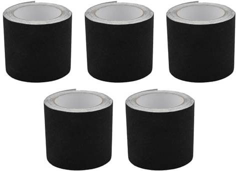 Xnuiasqe 5X Non-Slip Stair Tape - Indoor & Outdoor Waterproof Safety Steps,80 Grit, Black,5M
