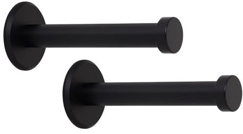 SOTECH 2 Stück Garderobenhaken TALEA echt Edelstahl massiv schwarz eloxiert (Ø 10/15 mm Länge 70 mm, Gesamtlänge 73 mm) Handtuchhaken mit Platte Kleiderhaken mit verdeckter Montage