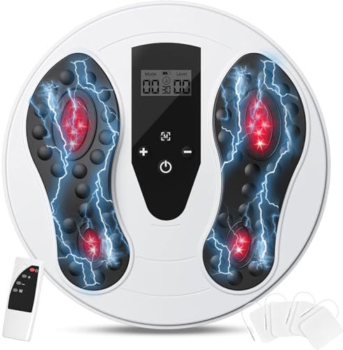 Medic Durchblutungs-Stimulator beine mit 660 + 850 NM Infrarotlicht, EMS & TENS Fußmassagegerät mit 4 Elektrodenpads, Verbessert Durchblutung und Neuropathie Linderung Fußschmerzen