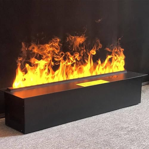Chimenea EléCtrica 3d De Vapor De Agua, Chimenea Inteligente Con DecoracióN De Llama 3d, Con Temporizador, SimulacióN De Llama TáCtil, Llama TáCtil De Varios Colores Y Ajuste De Llama.,50cm/19.6in