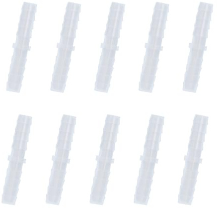 10 Stück Schlauchverbinder 6mm,Kunststoff Schlauchtülle,Mender Verbindungsstück,Schlauchtülle Fitting Gerade Joint Adapter,Schlauchanschluss Rohrverbinder,Gleich Widerhaken für (6-6mm gerade durch)