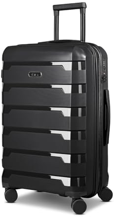 D & N Check-in Koffer für Damen und Herren | mittelgroßer Trolley 43 x 25 x 66 cm aus hochwertigem, stoßfestem ABS Material | Erweiterbar & TSA Schloss| South Dakota Serie