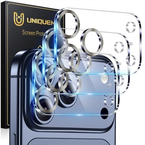 UniqueMe for iPhone 17 Pro Camera Lens Protector - 3 Pack Ultra HD Tempered Glass Camera Lens Protection Cover [Case Friendly] [Scratch-Resistant] [Night Shooting Mode] -Grey Circle