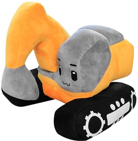 SGZIOO Kinder Plüsch Bagger, 26 * 23cm Bagger Kuscheltier, Ausgestopftes Bagger Plüschtier, Entzückende Cartoon-Plüschtier Puppenspielzeug
