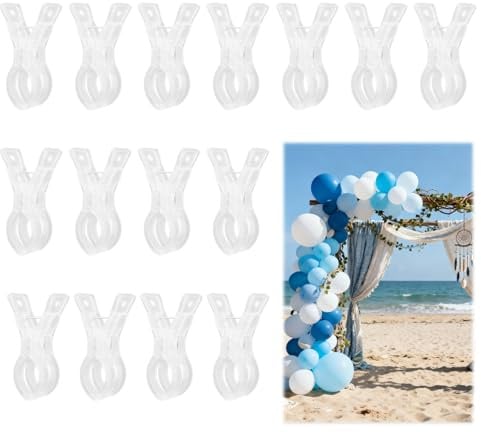15pcs Pinces pour Arche Ballons, Grandes Pinces Transparentes Guirlandes de Ballons pour la Fabrication d'Arches et la Décoration de Mariage