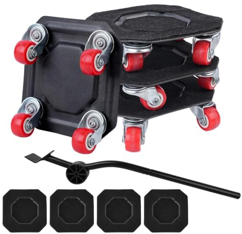 Furniture Mover with 360°Wheels & Pry Bar, Appliances Lifter Sliders Tool | Heavy Duty Carbon Steel, 350KG Max Load Capacity, for Appliance, Sofa, Washing Machine, Refrigerator