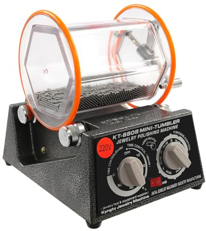 60W Jewelry Polishing Machine 5-Speed Rotary Tumbler Polisher with Timer and Forward/Reverse Switch Professional Polisher for Jewelry, Watch, Metal Parts