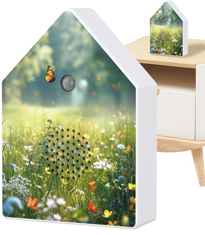 kinrguiyuez Singende Vogel-Box,Entspannende Musik mit Zeitschaltuhr | Naturgeräusche Box mit Bewegungssensor | Für Zuhause, Garten, Schlafzimmer, Badezimmer, Yoga, Spa, Meditation Und Reisen