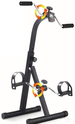 QIYFOZ Klappbares Senioren-Ergometer mit LCD-Monitor, Heimtrainer, Fitnessgerät für die Rehabilitation von Ober- und Unterkörper