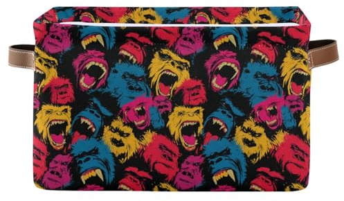 decor gift storage baskets Crazy Mangas Apes Multicolor folding and waterproof serviceable fabric cube storage bins with sturdy handle stuff Decore 2 Piecing for gadget orangizer