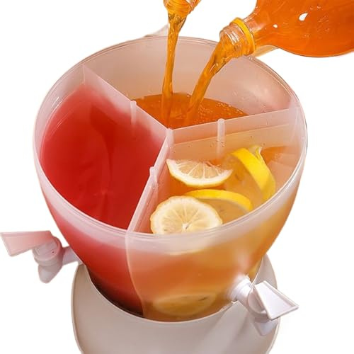 360 Rotating Cold Kettle - Food PP 3, Drink Separator Tank, Jug for Refrigerator | Large Capacity Fruit Mixer, Bowl for Punch